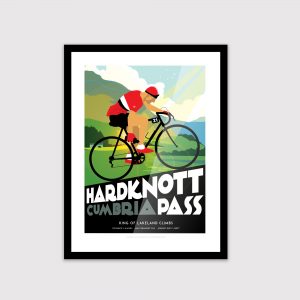 Lake District, Hardknott Pass, Cycling poster