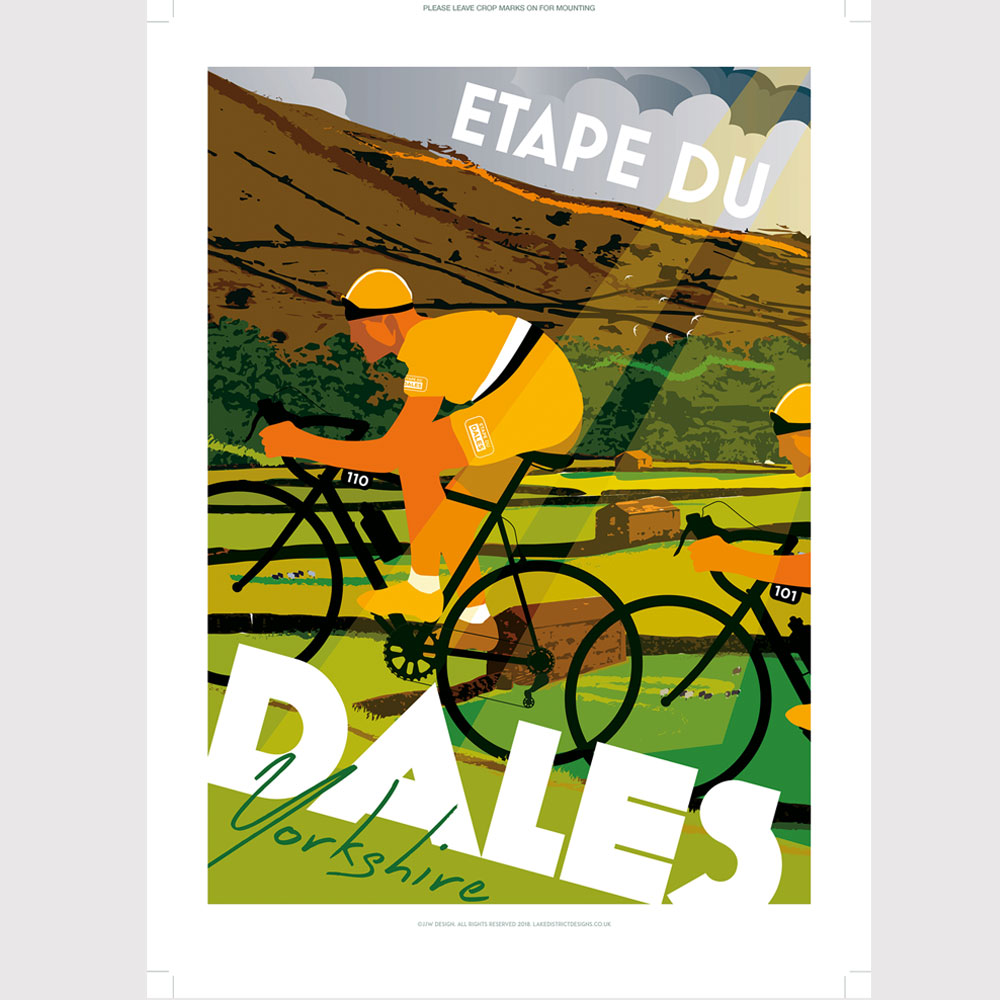 Cycling print yorkshire